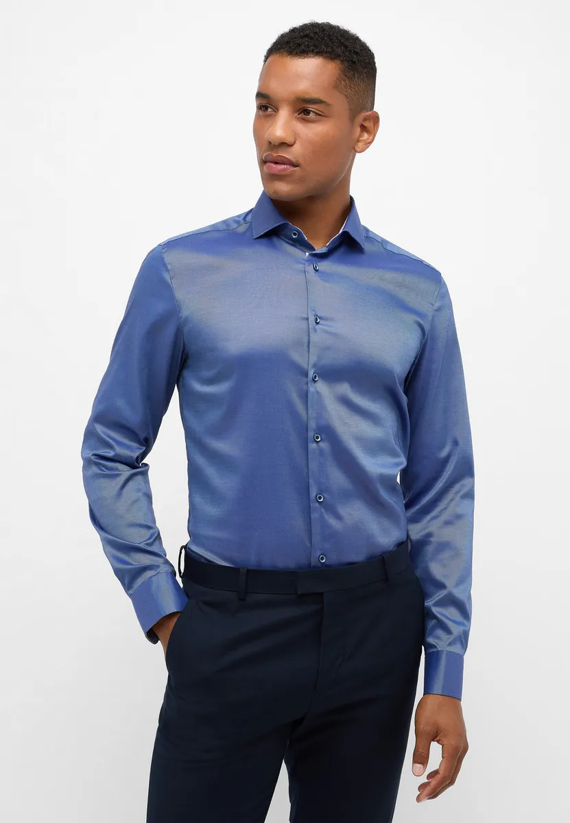 

Рубашка Eterna с длинными рукавами "SLIM FIT", синий