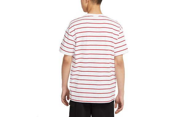 Футболка sportswear sports breathable stripe short sleeve white Nike, белый — фото 2
