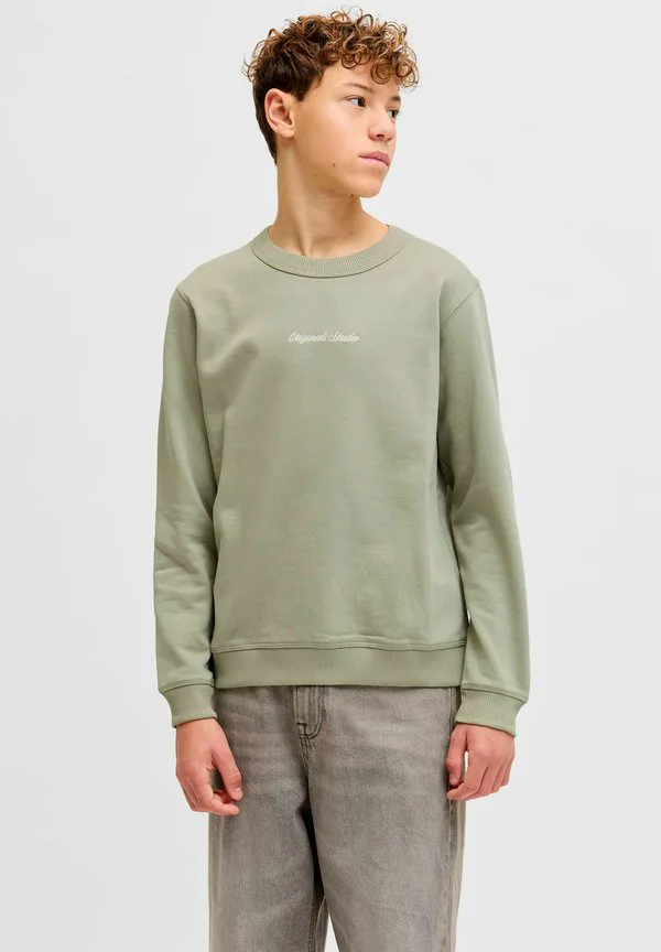 Толстовка с надписью jornorrebro crew Jack & Jones Junior, Seagrass — фото 2