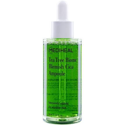 

Tea Tree Biome Blemish Cica Ampoule 50 мл - сыворотка для лица с экстрактом чайного дерева и центеллы азиатской для успокоения чувствительной и раздраженной кожи Mediheal