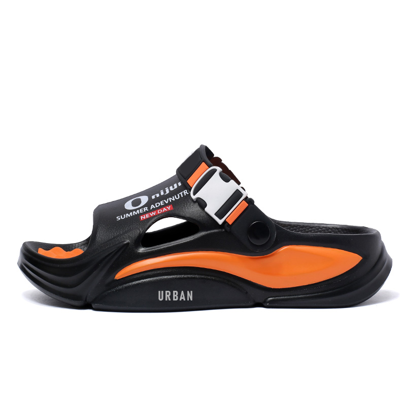 

URBAN AUTHENTIC Пляжные сандалии унисекс черно-оранжевые, цвет Black Orange