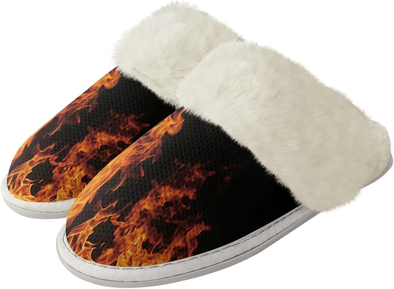 

Женские домашние тапочки, комфортные, удобные, теплые и пушистые, с подошвой против скольжения, унисекс, мягкие плюшевые домашние туфли для спа и ванной Watdotory, Fire