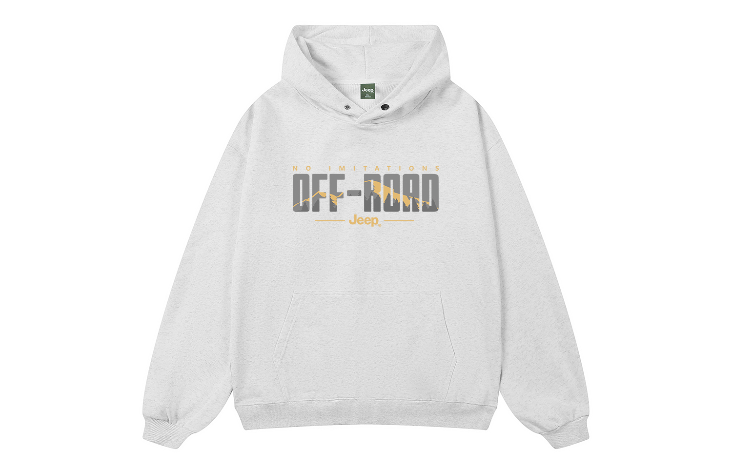 

Толстовка Unisex Hooded Moderate Regular Jeep, белый heather серый