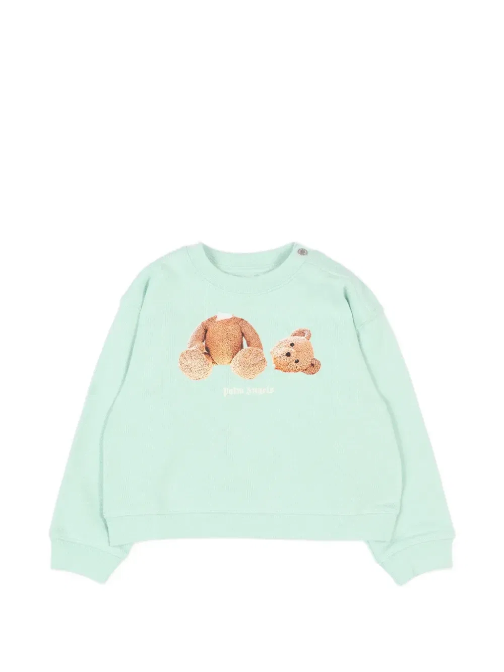 Свитшот с принтом Тедди Palm Angels Kids, зеленый