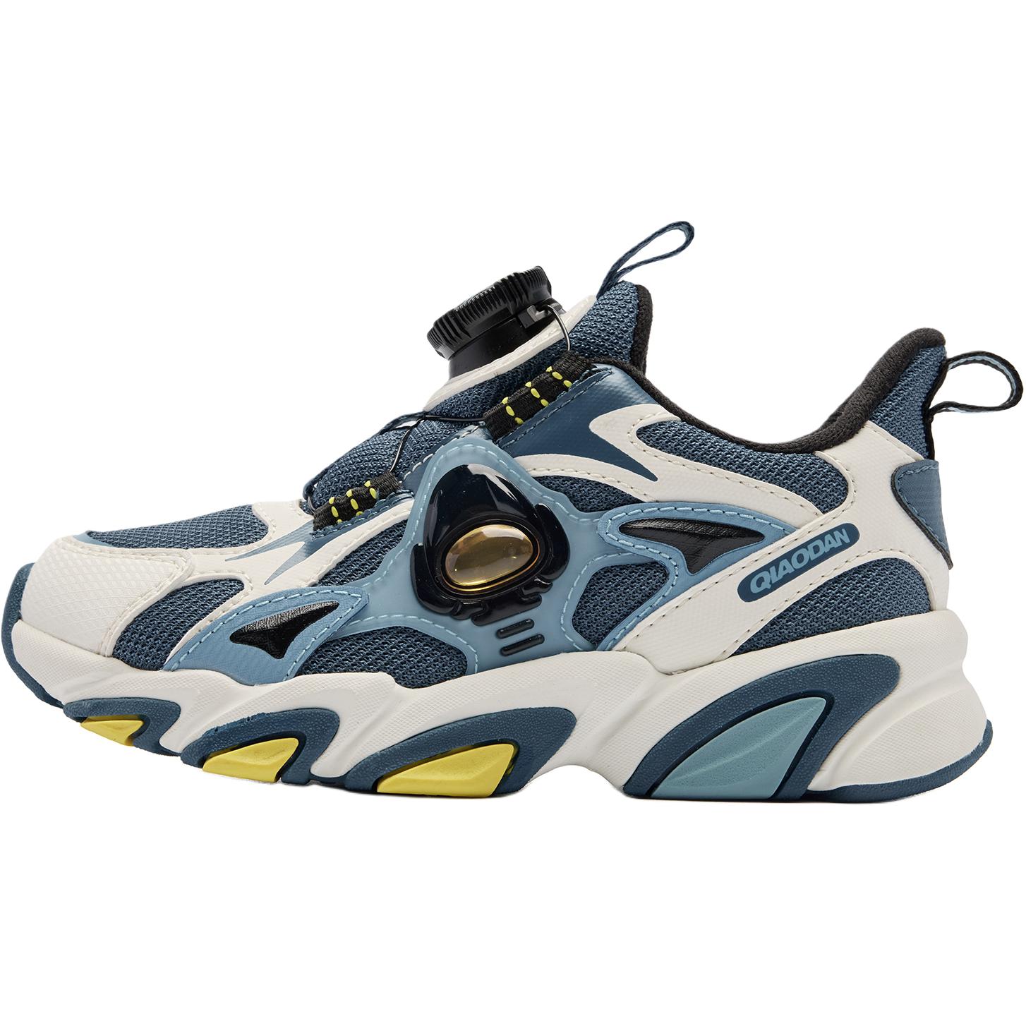 

QIAODAN Детские кроссовки с низким верхом, устойчивые к износу и скольжению, синего и белого цвета, для детей 3–7 лет