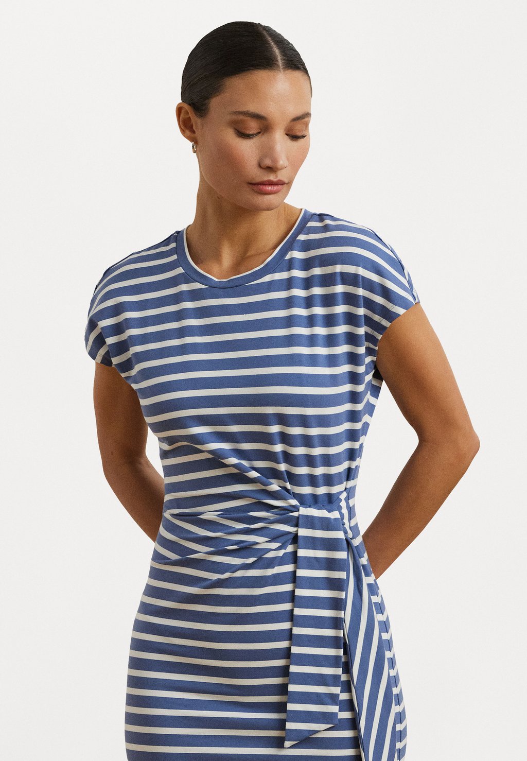 

Платье из джерси Striped Tie Front Jersey Dress Lauren Ralph Lauren, белый