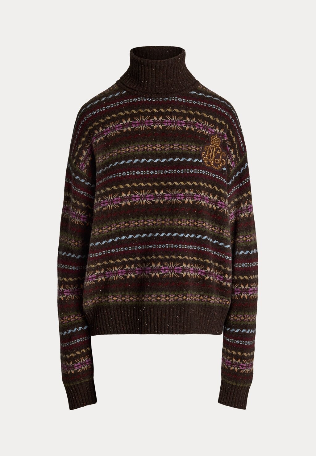 

Джемпер FAIR ISLE WOOL BLEND TURTLENECK SWEATER Lauren Ralph Lauren Petite, коричневый