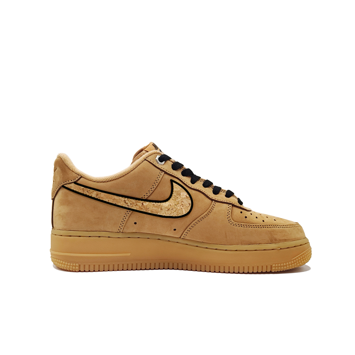 Nike Кроссовки Air Force 1 для скейтбординга унисекс низкие черно-белые пшеничные, цвет Wheat — фото 2