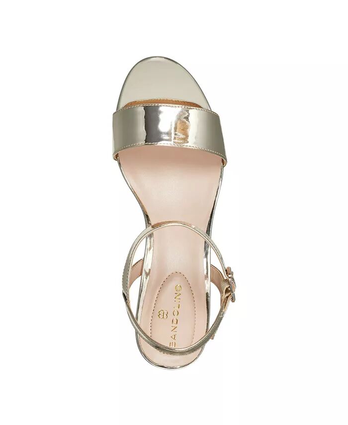 Женские босоножки на платформе Pennie Block Heel Dress Sandals Bandolino, золотой — фото 4