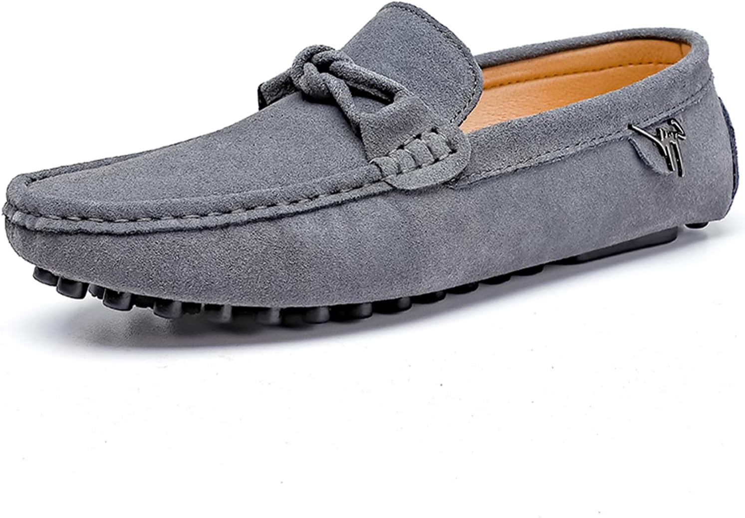 

Мужские роскошные замшевые мокасины, кожаные лоферы с бантом, черная резиновая подошва, удобная обувь без шнурков для ходьбы Dacnakby