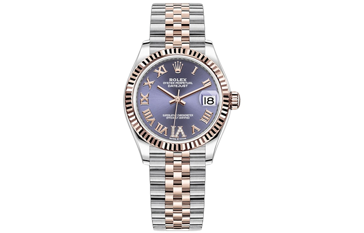 

ROLEX Автоматические механические женские часы Log Series 31 мм с фиолетовым циферблатом и браслетом из устричной стали