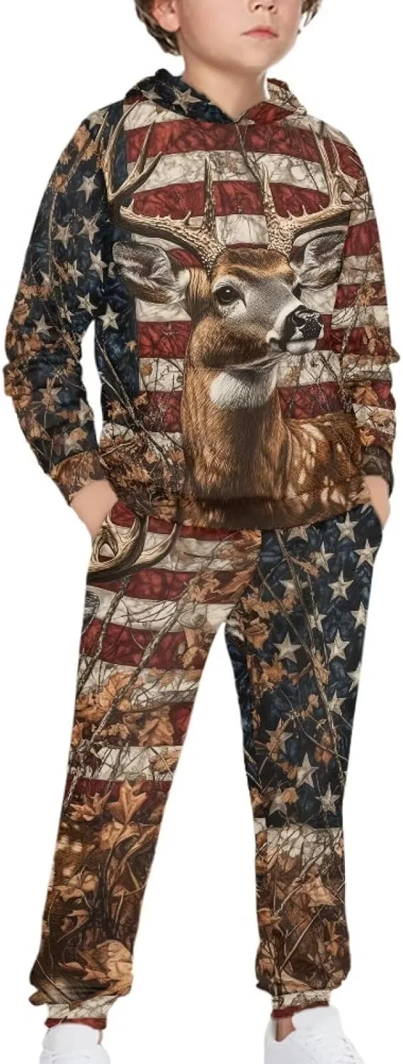 Детский спортивный костюм с капюшоном DISNIMO Deer American Flag
