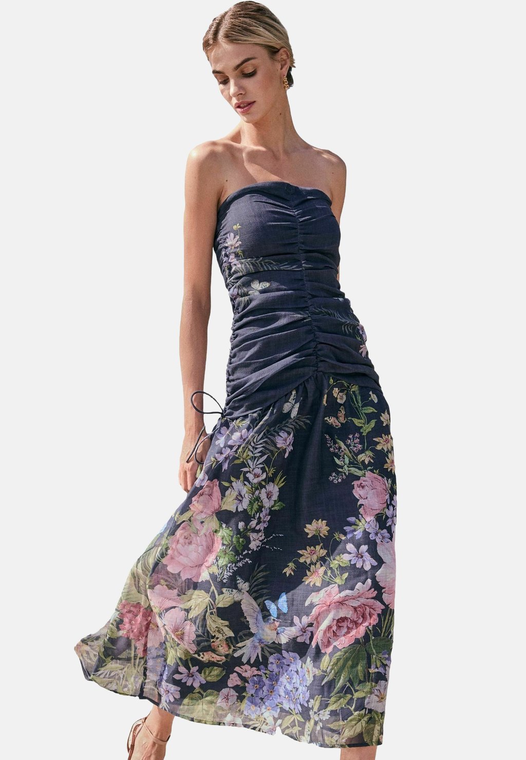 

Повседневное платье STRAPLESS RUCHED DETAIL MIDI Lipsy, синий