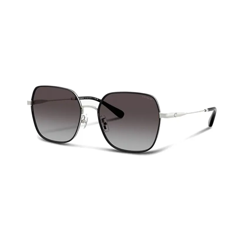 

COACH Женские солнцезащитные очки асимметричной формы в розовом золоте, Black/Silver