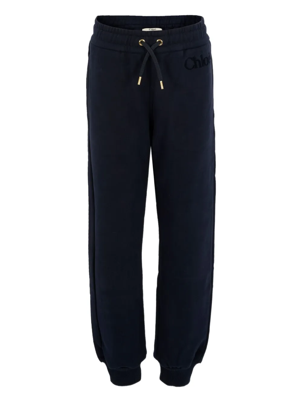 

Брюки с манжетами и вышитым логотипом Chloé Kids, синий
