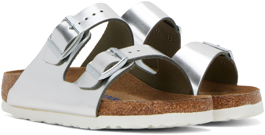 Сандалии Birkenstock Silver Arizona с мягкой стелькой — фото 4