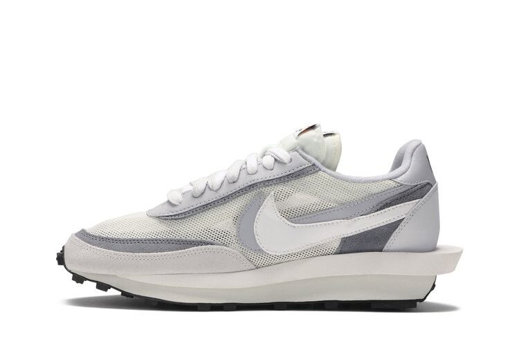 Кроссовки Nike sacai x LDWaffle 'Summit White', серый — фото 3