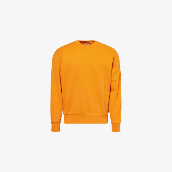 

Свитер Cp Company с вышивкой из хлопка, оранжевый