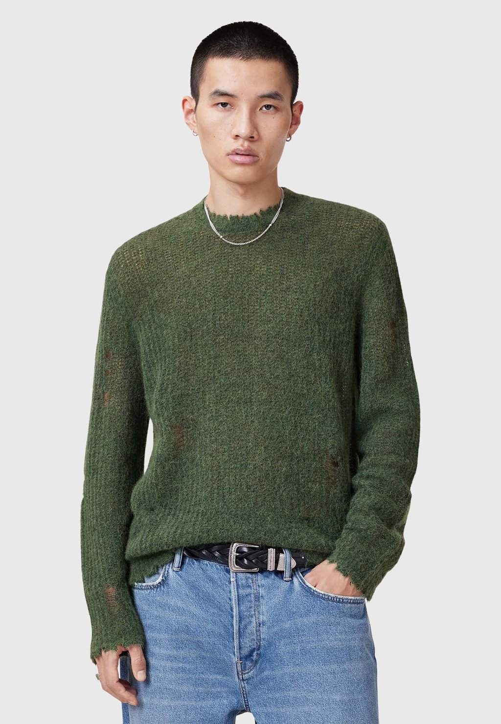 

Джемпер BLEAKER CREW, AllSaints, зеленый