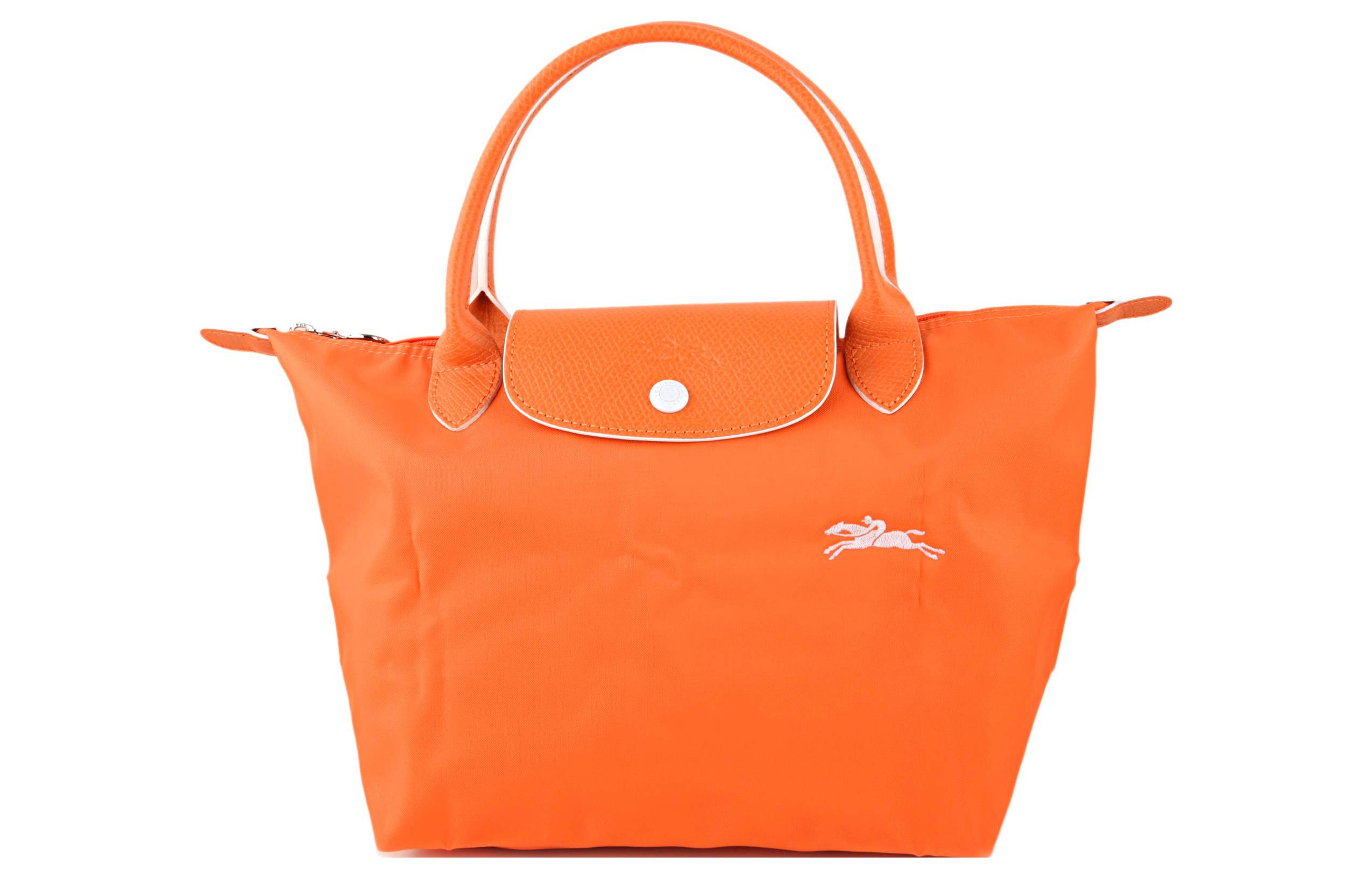 

Longchamp Сумка-мешок из холста с кожаной отделкой, женская, оранжевая