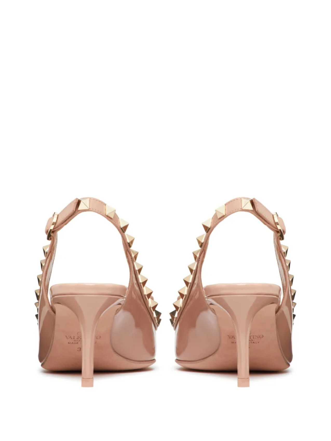 Лакированные туфли Rockstud Bow 60 с ремешком на пятке Valentino Garavani, розовый — фото 3