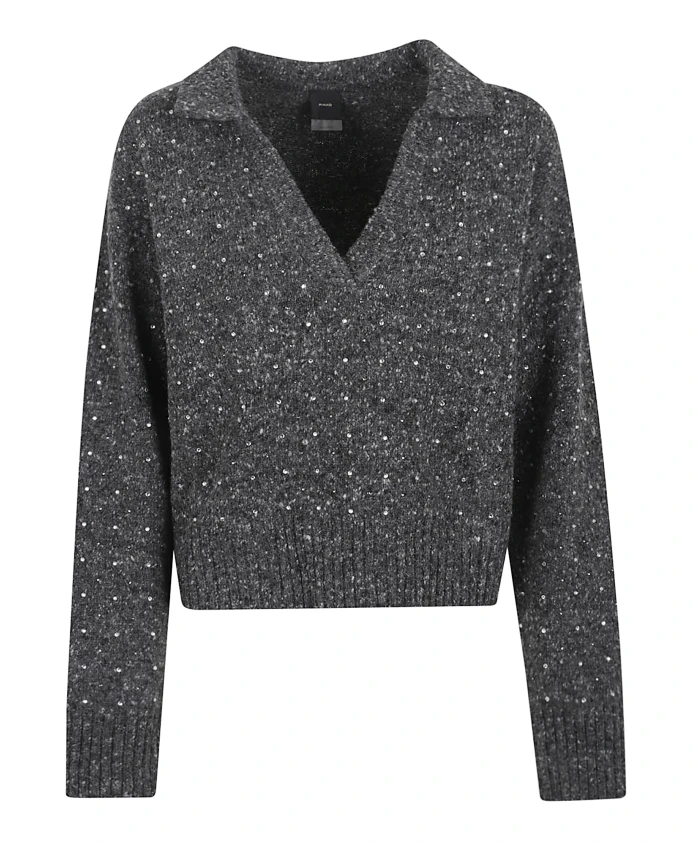 

Серый топ из шерстяной смеси, осень-зима 2025 Pinko, серый