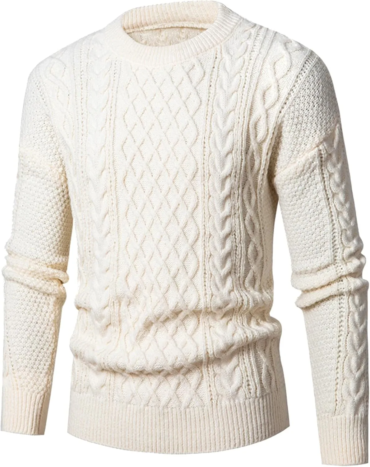 

Мужской свитер с кабельной вязкой Slim Fit