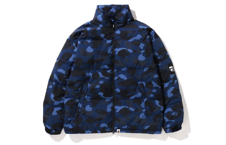 BAPE Color Camo свободный крой пуховик A Bathing Ape, синий — фото 4