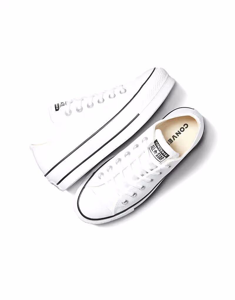 Кроссовки Converse Chuck Taylor All Star Lift Ox из кожи белого цвета — фото 4