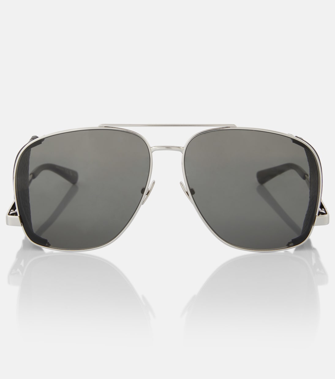

SL 653 Leon авиаторские солнцезащитные очки со спойлером Saint Laurent, Silver-Silver-Grey