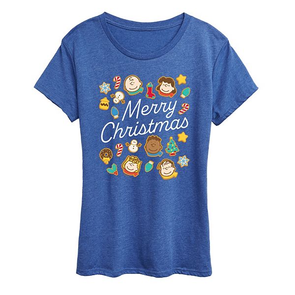 

Футболка с новогодним принтом Peanuts Cookies Merry Christmas Licensed Character, Heather Royal Blue, Синий, Футболка с новогодним принтом Peanuts Cookies Merry Christmas Licensed Character, Heather Royal Blue