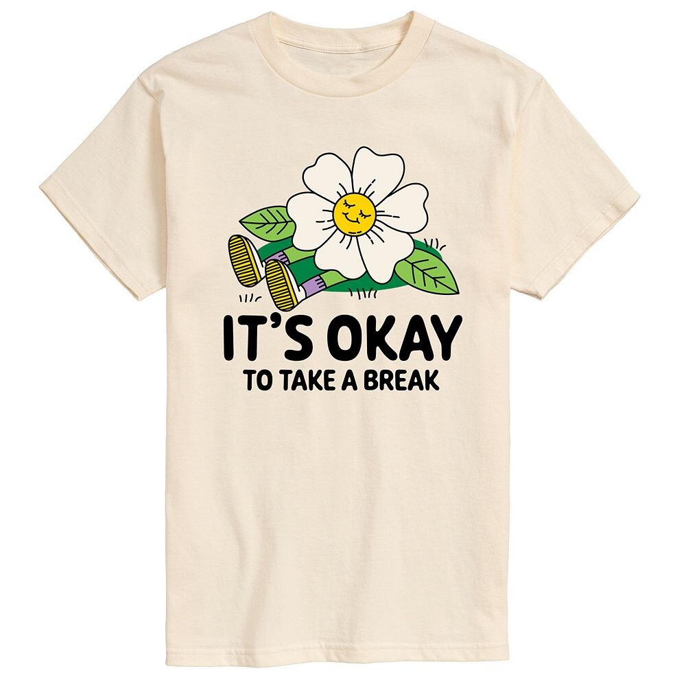 

Мужская футболка с рисунком «It's OK Take A Break» Licensed Character, цвет Cream