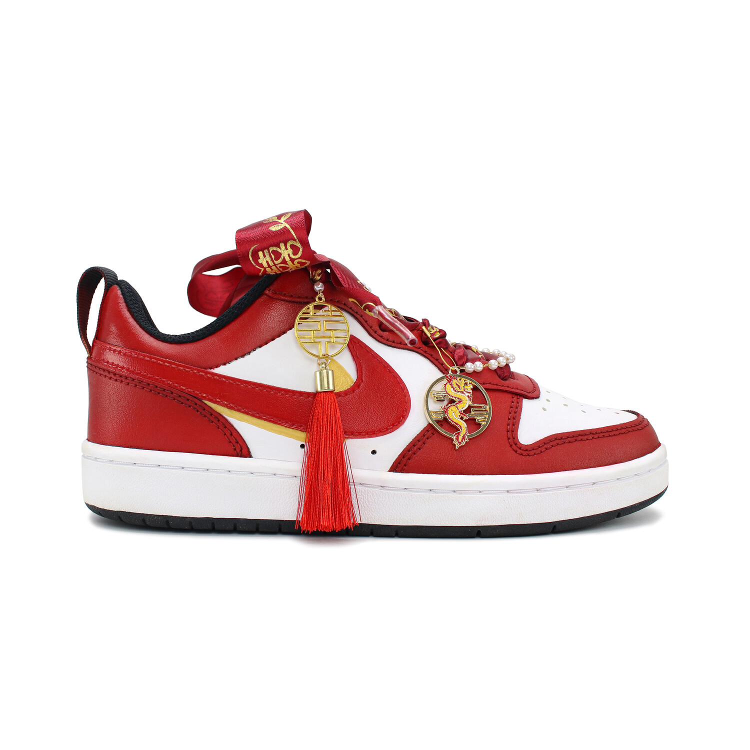 

Кроссовки Nike Court Borough Skateboarding Shoes Women's Low-top Red/Gold, красный