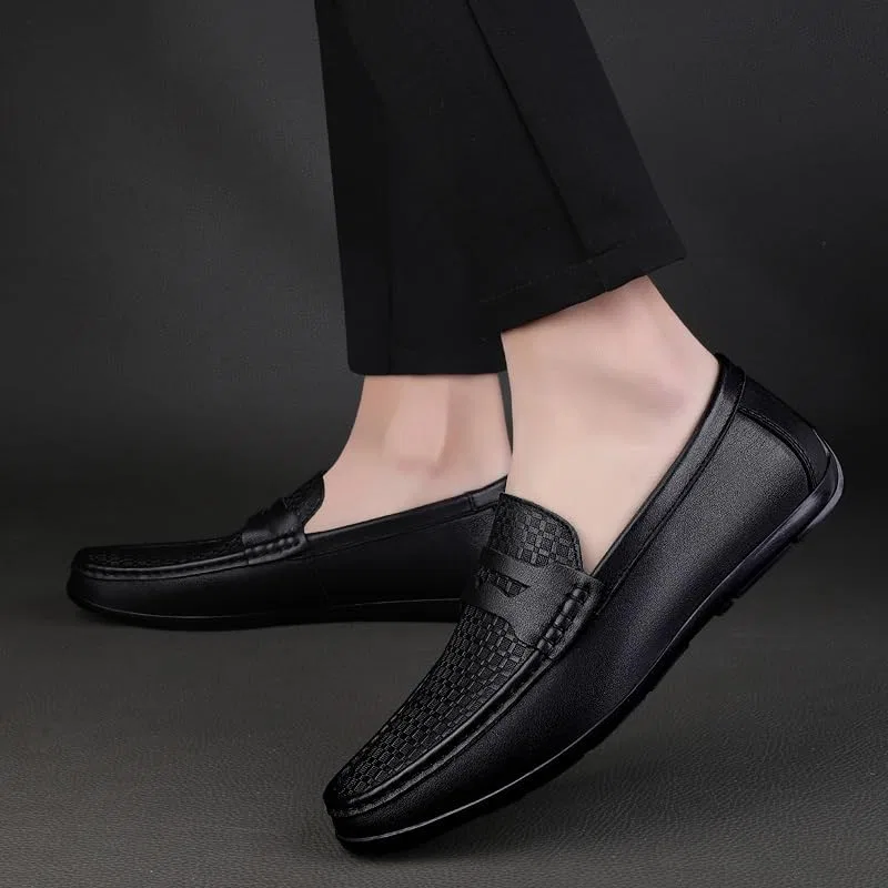Лоферы кожаные Mens Loafers Shoe, Black PUGHGAETZF — фото 2
