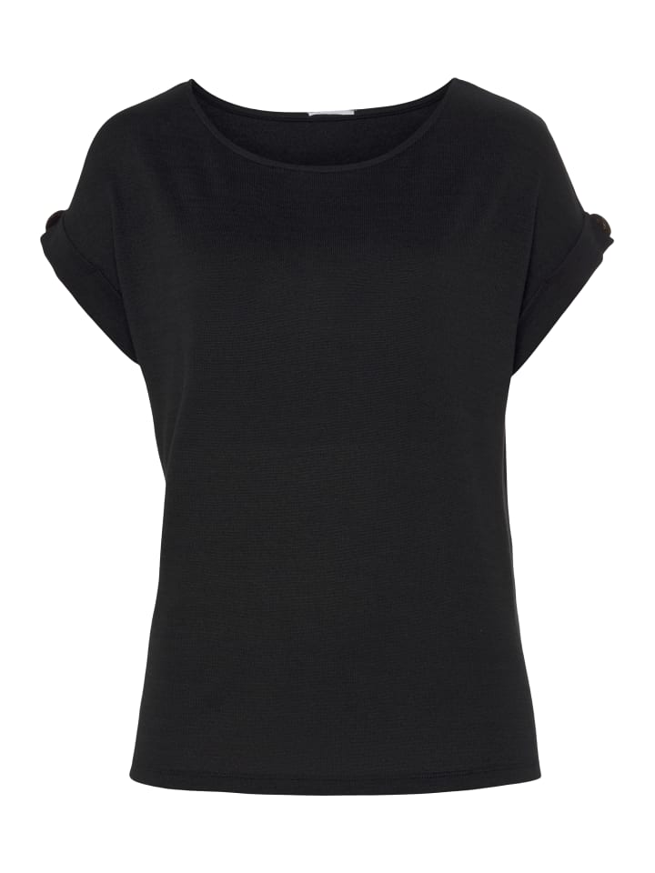 

LASCANA Футболка с коротким рукавом черного цвета, Черный, LASCANA Футболка с коротким рукавом черного цвета