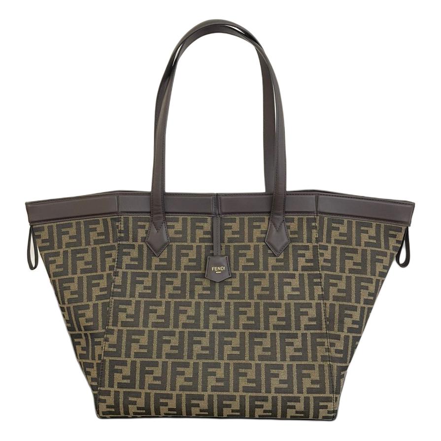 

Полиэстер с телячьей кожей Сумка оригами Сумка-ведро Женская сумка через плечо Средний размер Коричневый FENDI