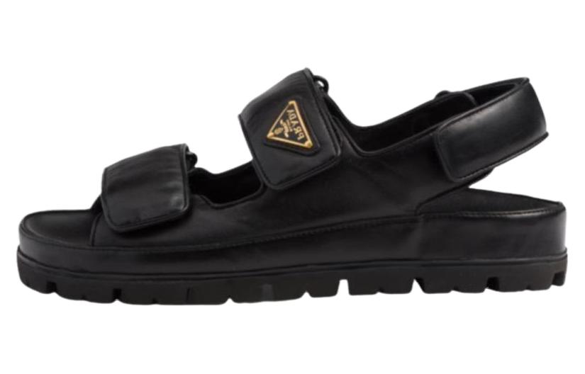 Сандалии с ремешками на липучке PRADA, Black