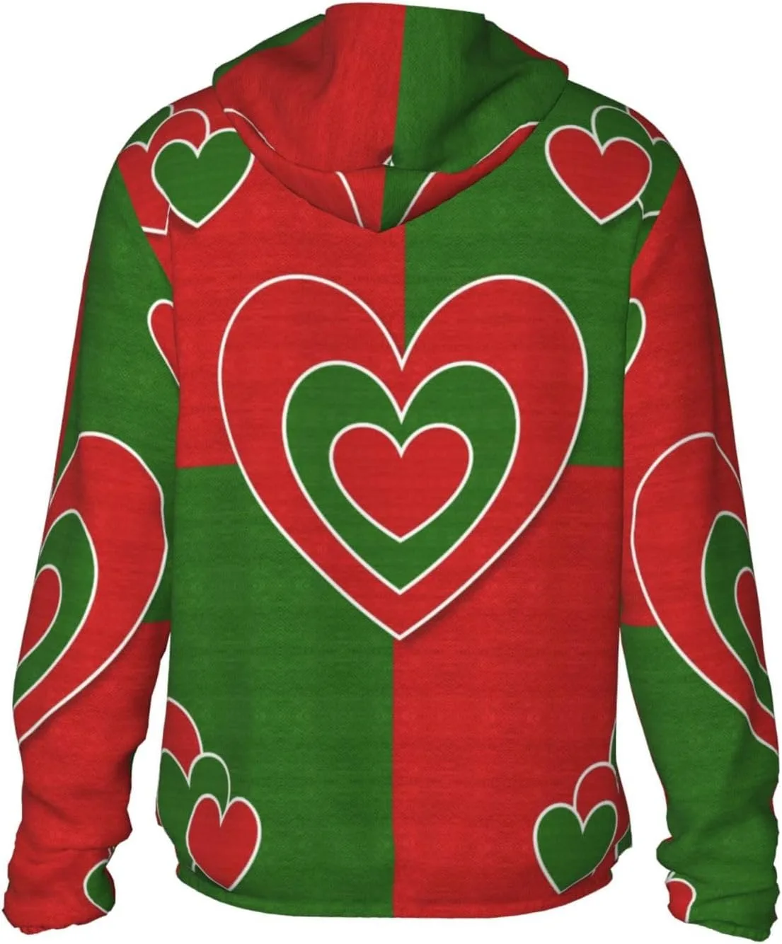 Толстовка с капюшоном Christmas Hearts Love, защита от солнца, легкая спортивная — фото 4