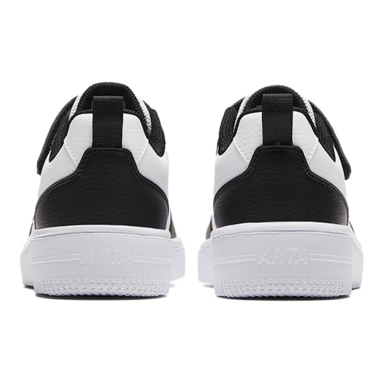 Антискользящие износостойкие низкие детские скейтерские кроссовки Anta White/Black Antakids — фото 3