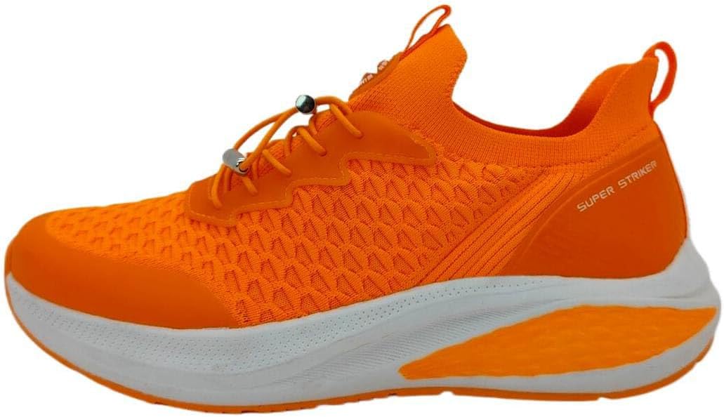 

Мужские модные трикотажные кроссовки без шнурков для повседневной носки, прогулок, для кемпинга, легкие дышащие спортивные обувь Super Striker, оранжевый