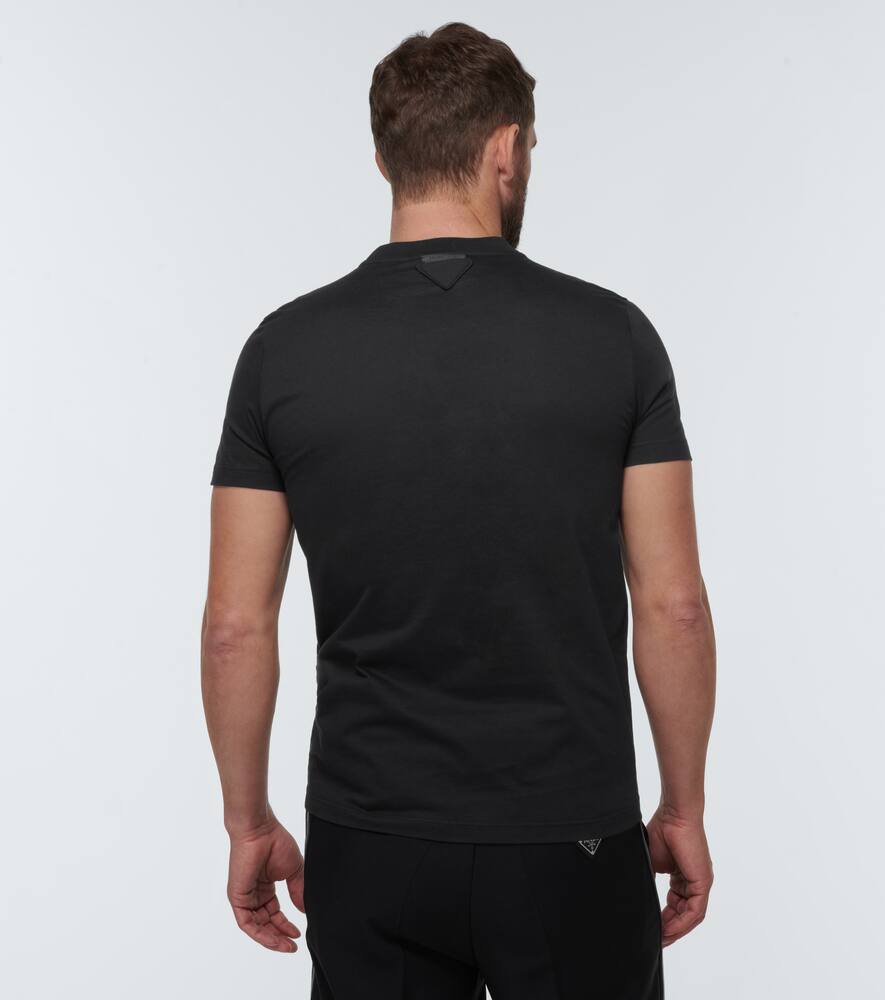 Трикотажная футболка из хлопка, набор из трёх штук Prada, Black — фото 4