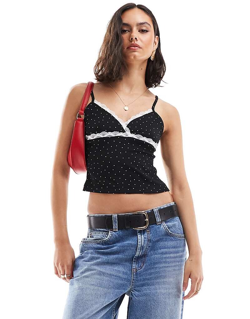 

Топ на бретелях в горошек ASOS DESIGN
