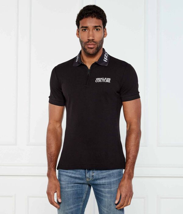 

Рубашка поло Slim fit Versace Jeans Couture, черный