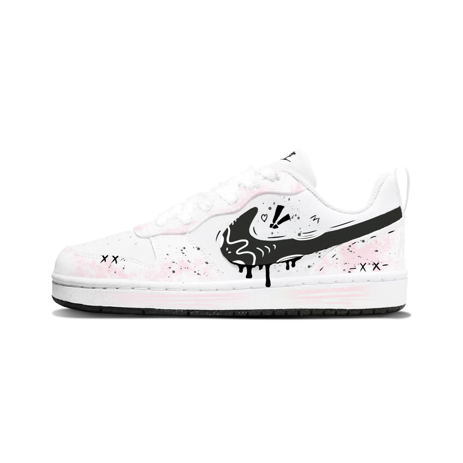 

Nike Кроссовки для скейтбординга Court Borough с амортизацией, износостойкие, низкие, детские, черно-белые, унисекс