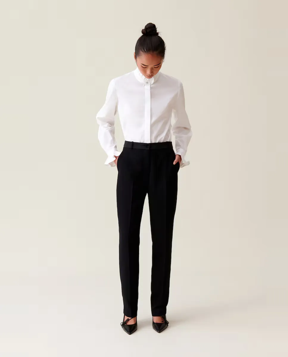 

Женские прямые брюки строгого кроя из струящейся ткани Claudie Pierlot, черный