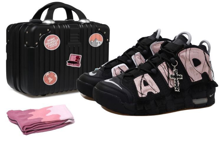 

Кроссовки Nike Air More Uptempo Vintage Basketball Shoes Women's Mid-Top Black Pink