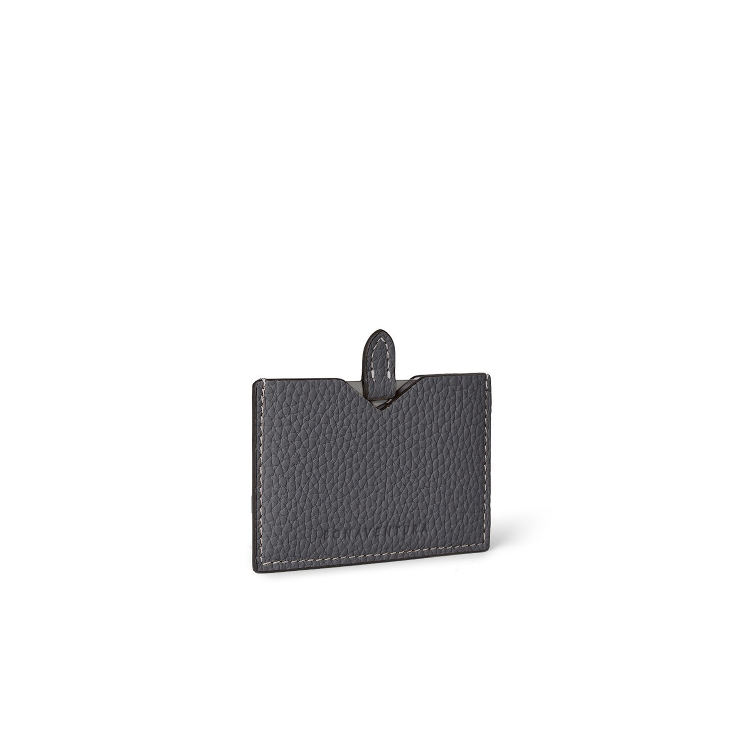 Компактное зеркало в кожаной обложке из шагреневой кожи Bonaventura, Charcoal Gray