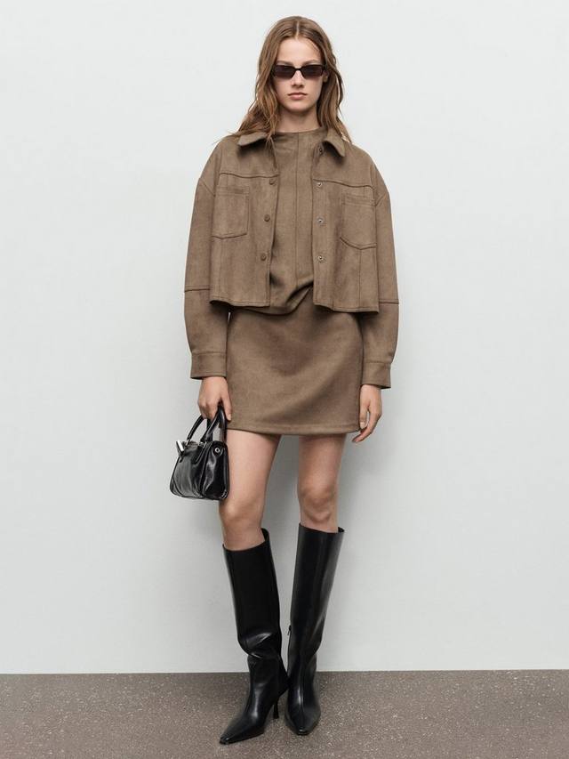 

Куртка Texa с эффектом кожи Mango, Lt Pastel Brown