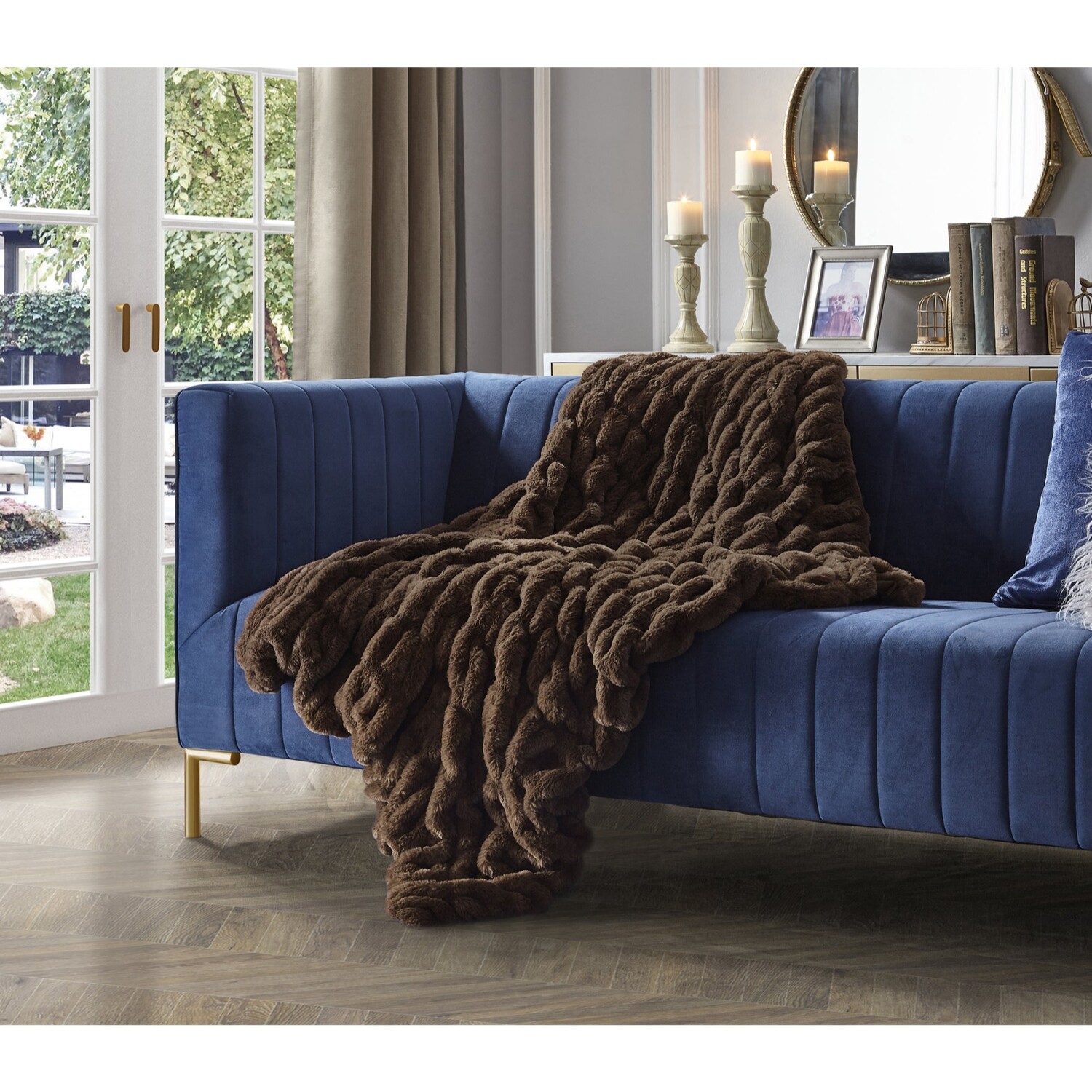 

Вязаный плед Inspired Home Hussein, цвет Brown