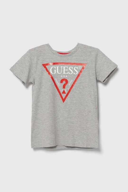 

Детская хлопковая футболка Guess, серый